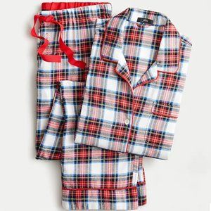 J.Crew Flannel pajama set in white-out plaid